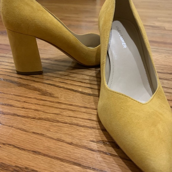 Marc Fisher Zala Block Heels in Canary Yellow - Picture 15 of 15